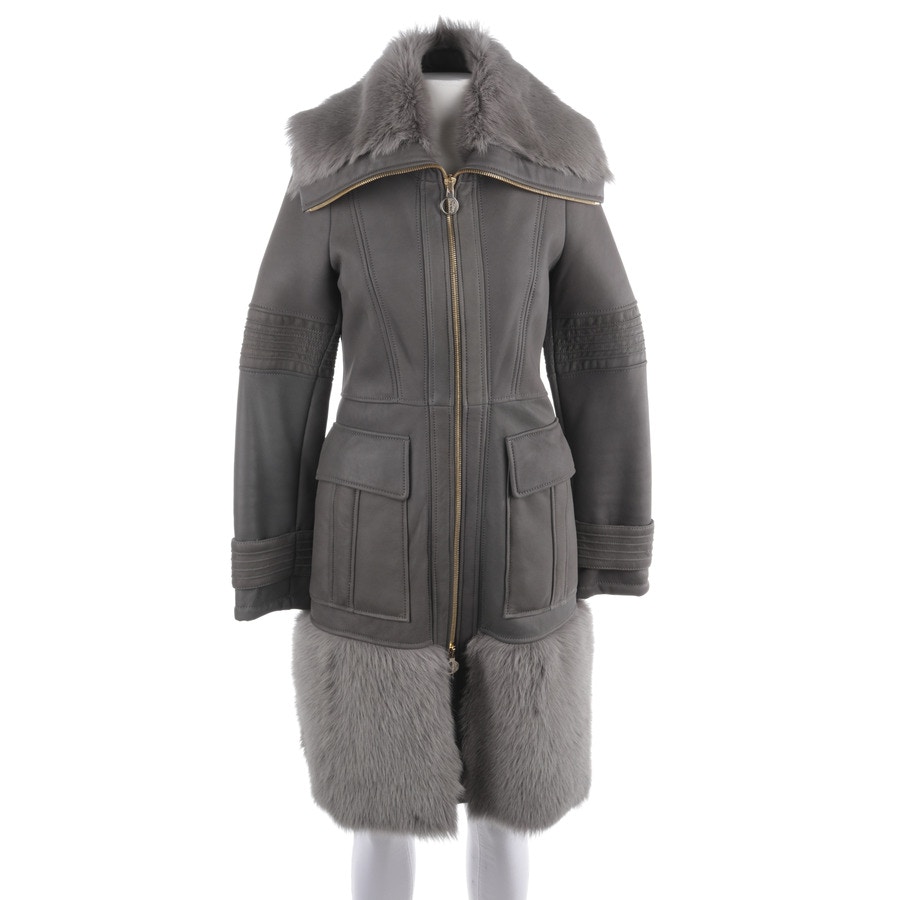 Image 1 of Leather Coat 32 Gray in color Gray | Vite EnVogue