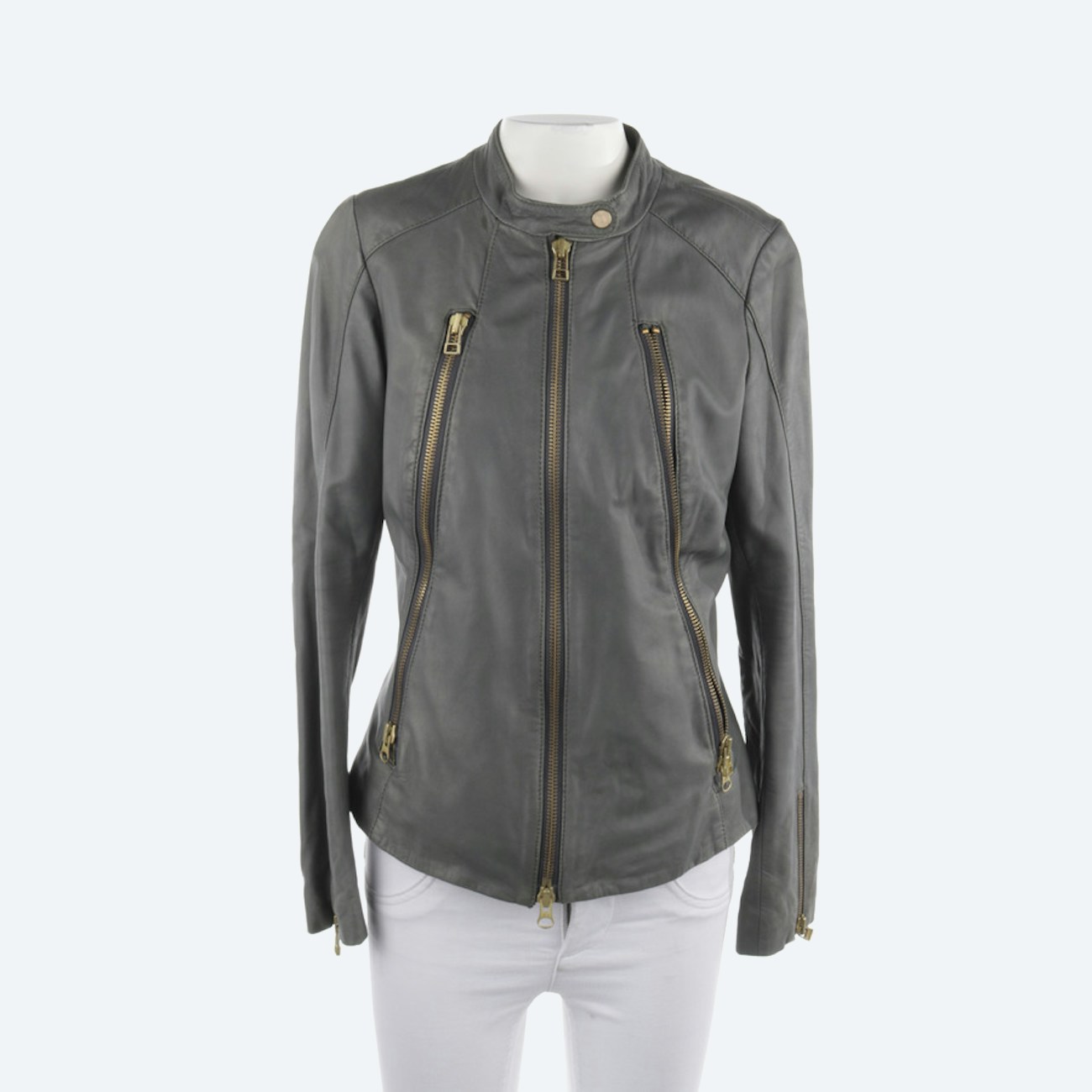 Image 1 of LeatherJackets 36 Gray green in color Gray | Vite EnVogue