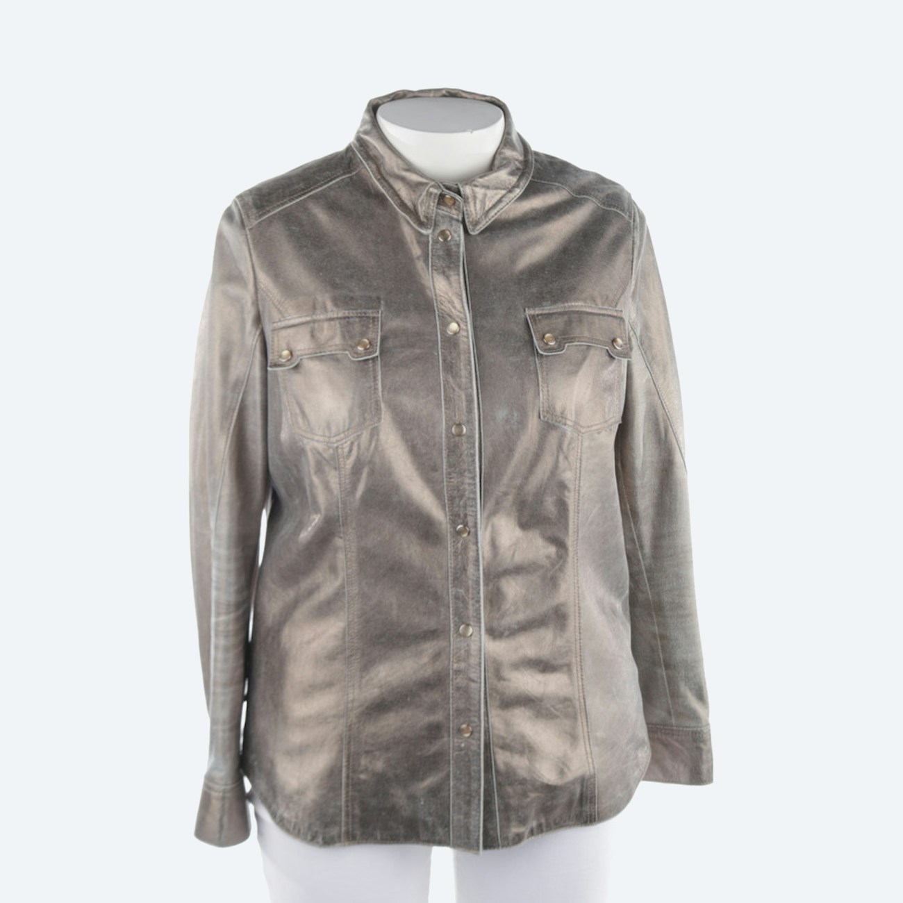 Image 1 of LeatherJackets 44 Silver in color Metallic | Vite EnVogue