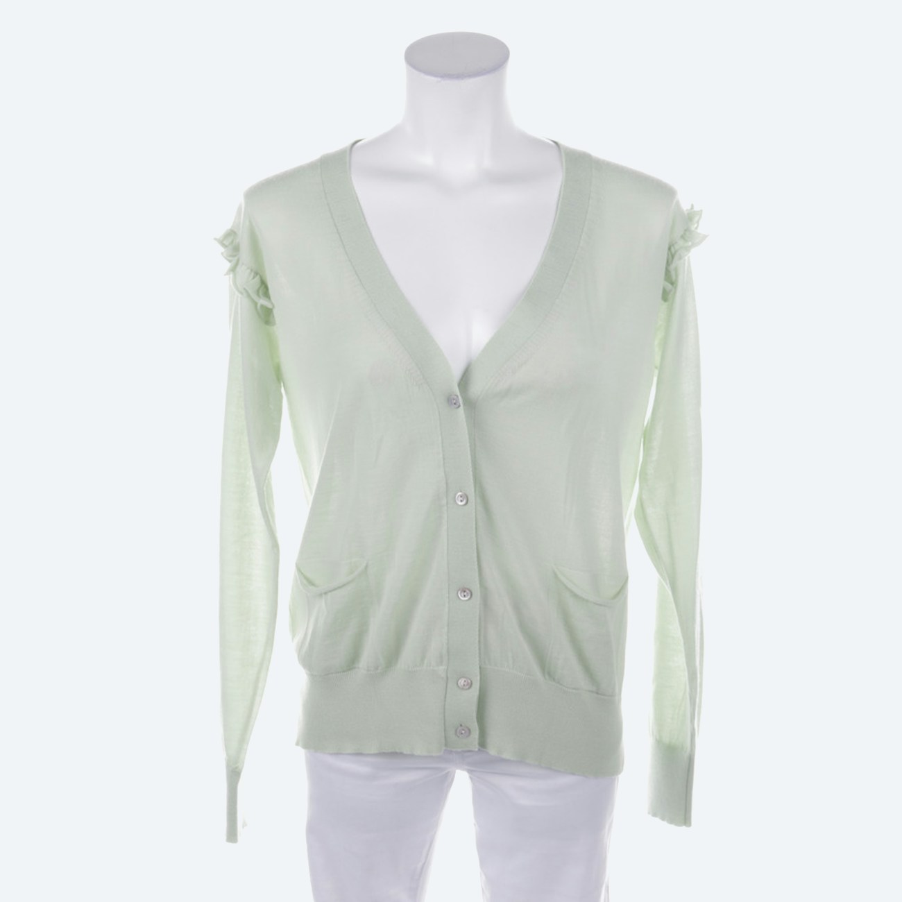 Image 1 of Cashmere Cardigan S Light Green in color Green | Vite EnVogue