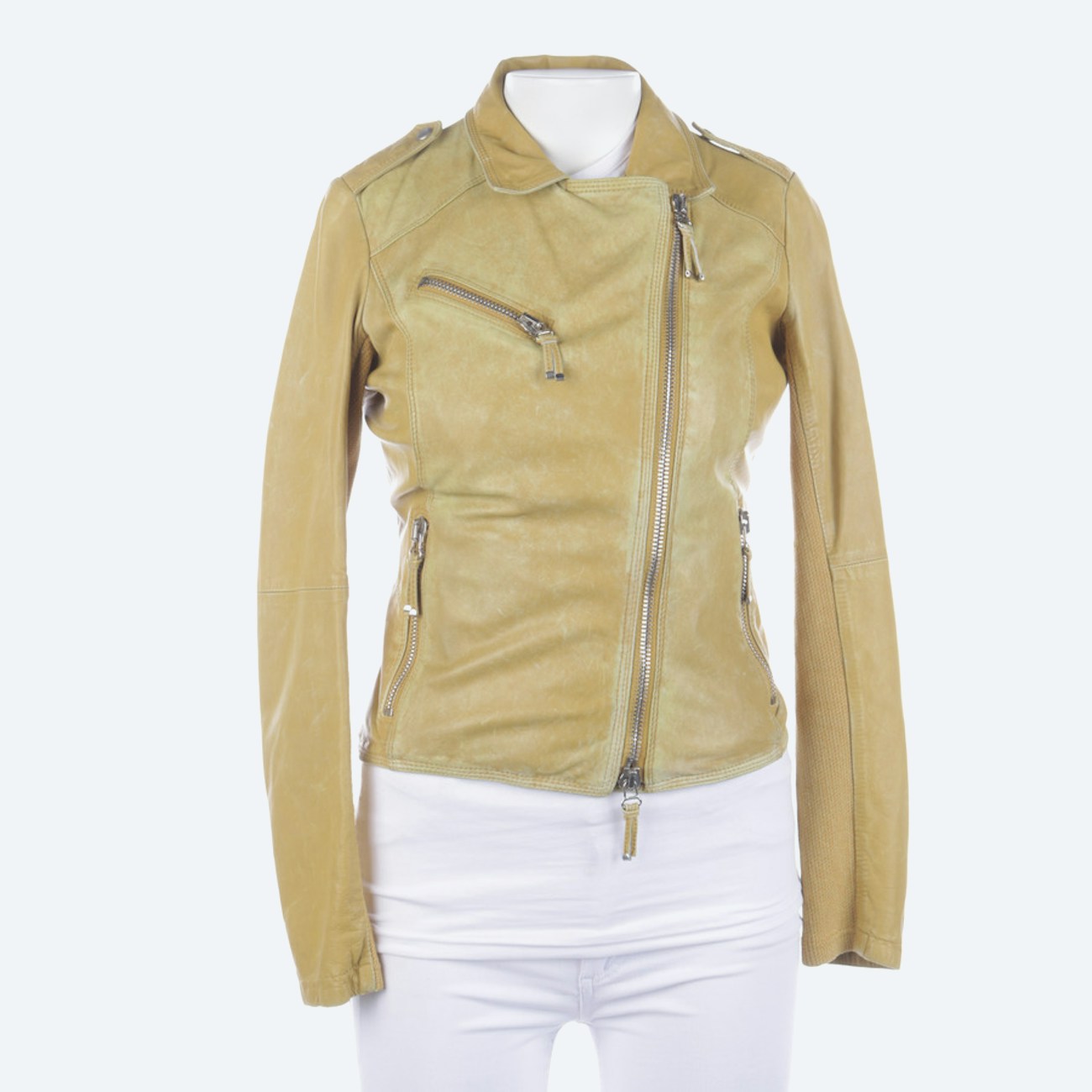 Image 1 of LeatherJacket M Mustard Yellow in color Yellow | Vite EnVogue