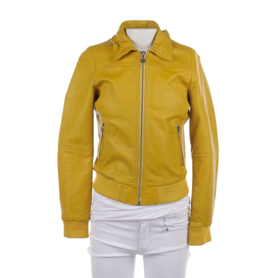 Image 1 of LeatherJacket XS Yellow in color Yellow | Vite EnVogue
