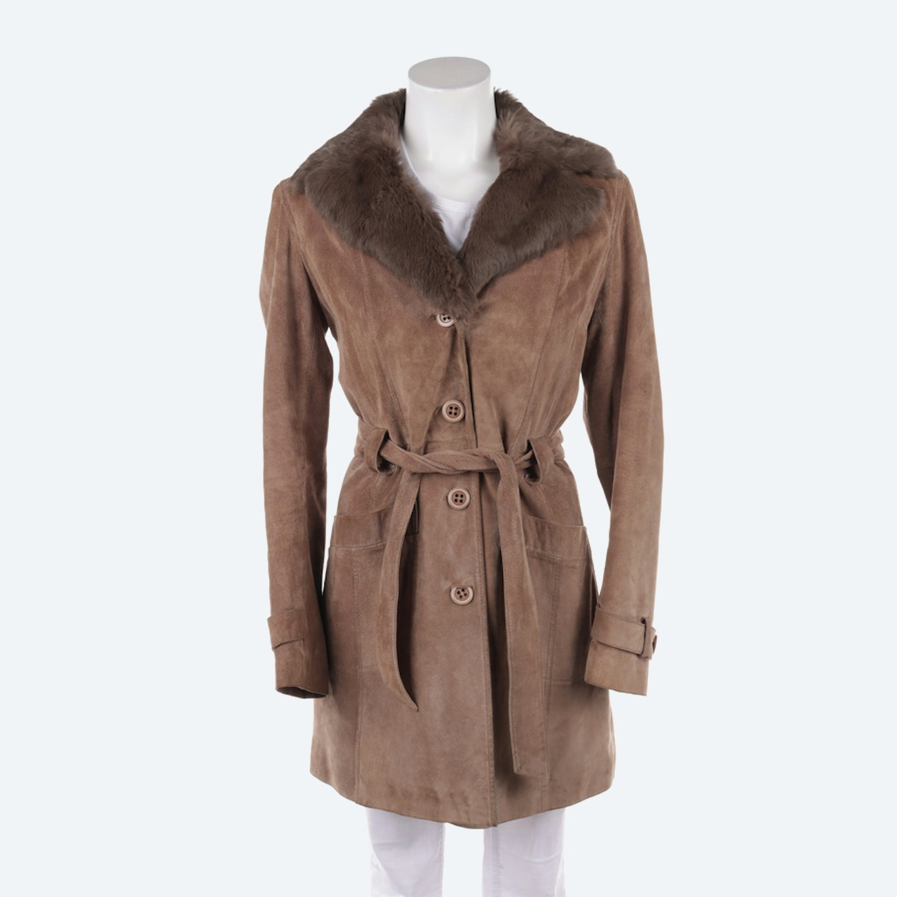 Image 1 of Leather Coat M Tan in color Brown | Vite EnVogue