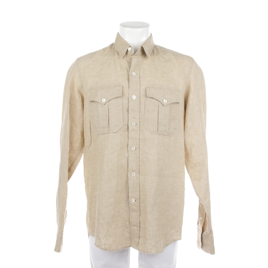 Image 1 of Linen Shirt S Tan in color Brown | Vite EnVogue