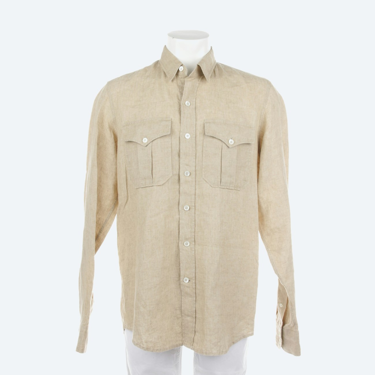 Image 1 of Linen Shirt S Tan in color Brown | Vite EnVogue