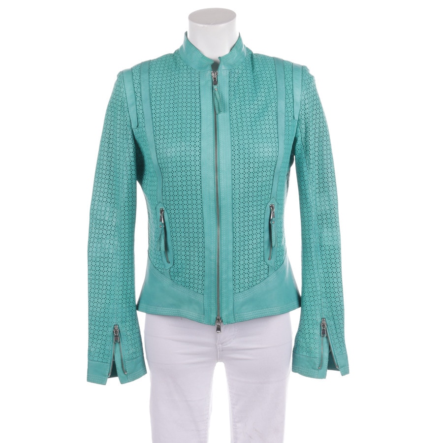 Image 1 of LeatherJacket 34 Turquoise in color Blue | Vite EnVogue