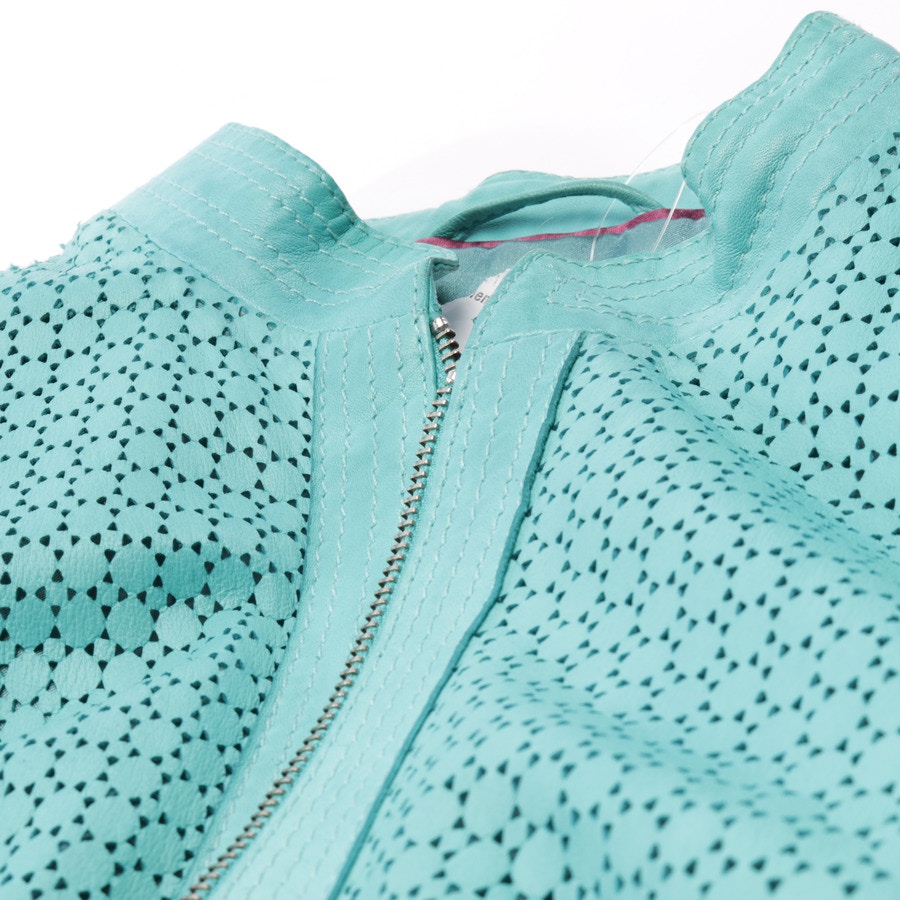 Image 3 of LeatherJacket 34 Turquoise in color Blue | Vite EnVogue