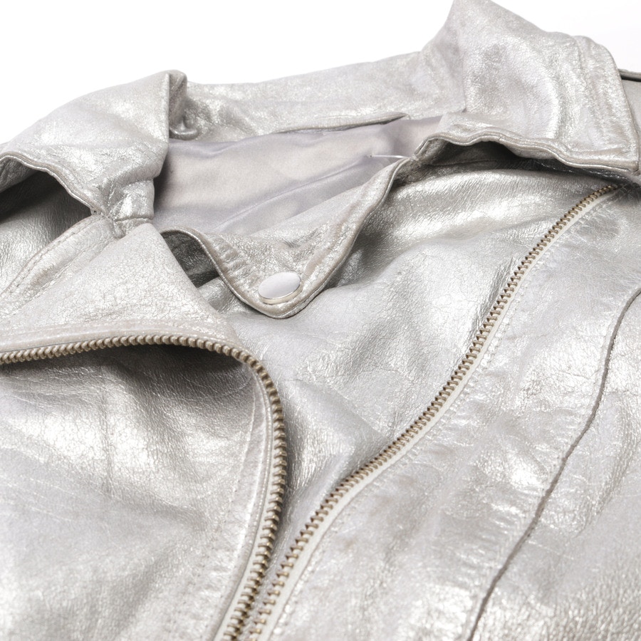 Image 3 of LeatherJacket 36 Silver in color Metallic | Vite EnVogue