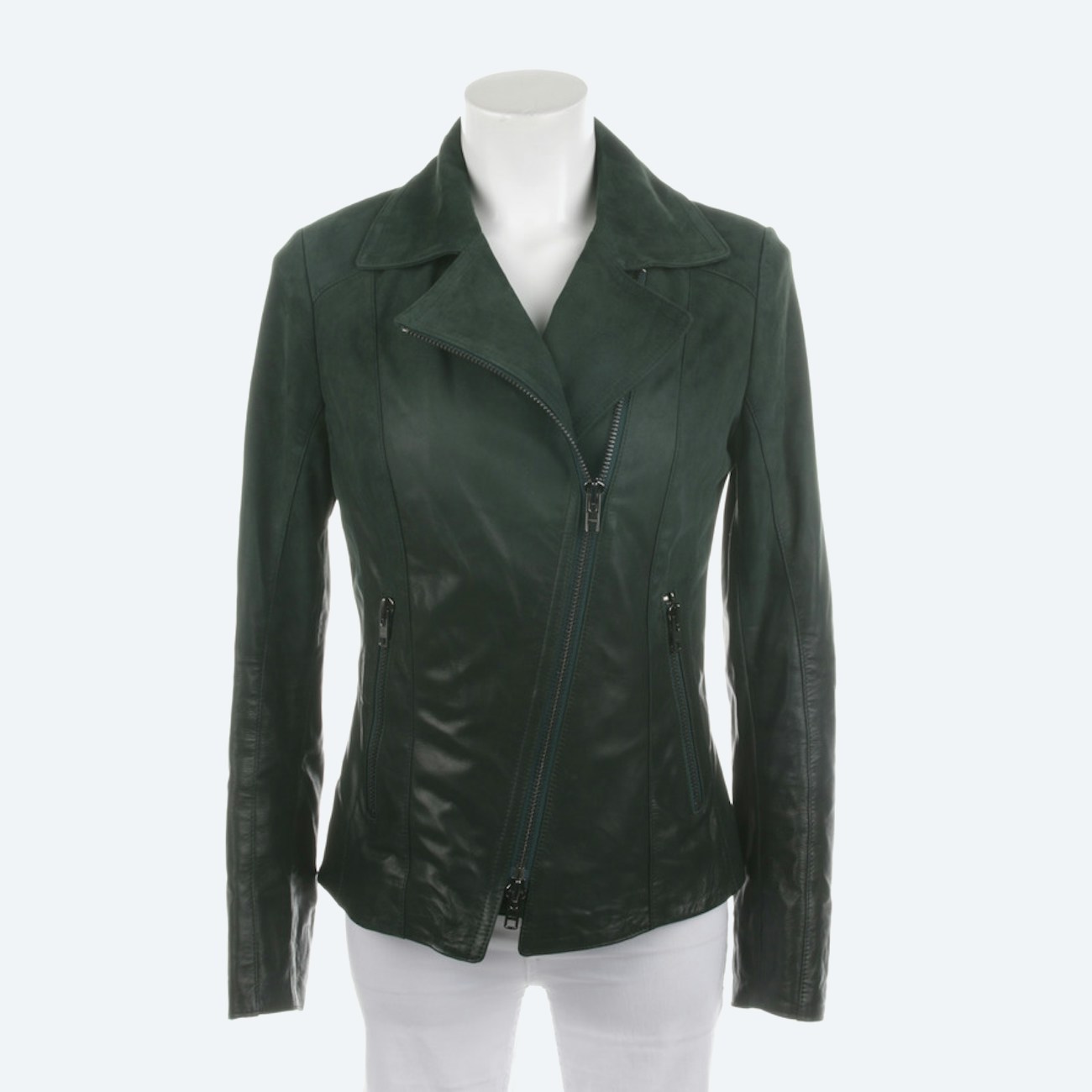 Image 1 of LeatherJacket 36 Darkgreen in color Green | Vite EnVogue