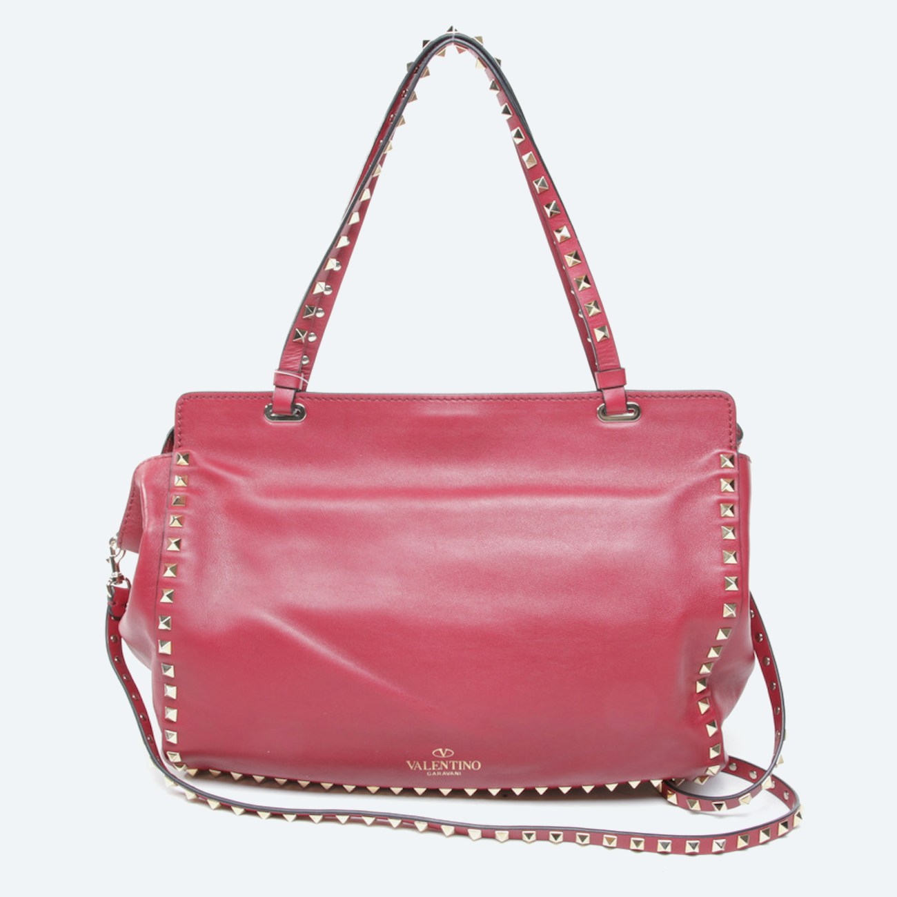 Image 1 of Rockstud Shoulder Bag Bordeaux in color Red | Vite EnVogue