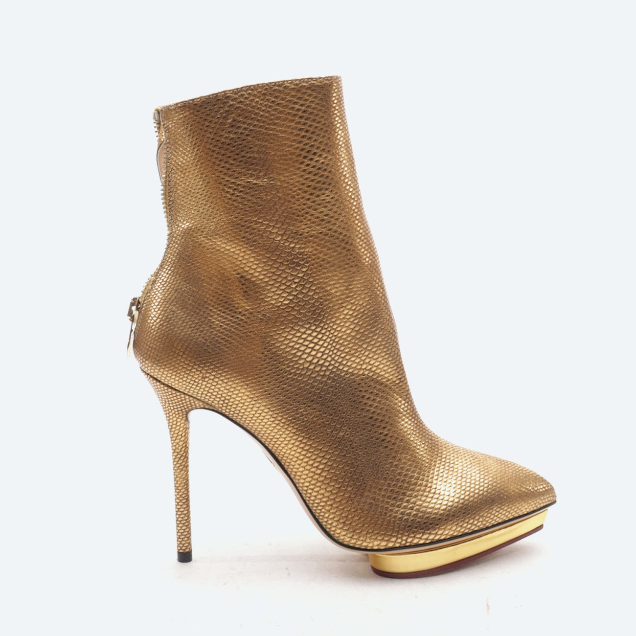 Image 1 of Ankle Boots EUR 36 Gold in color Metallic | Vite EnVogue