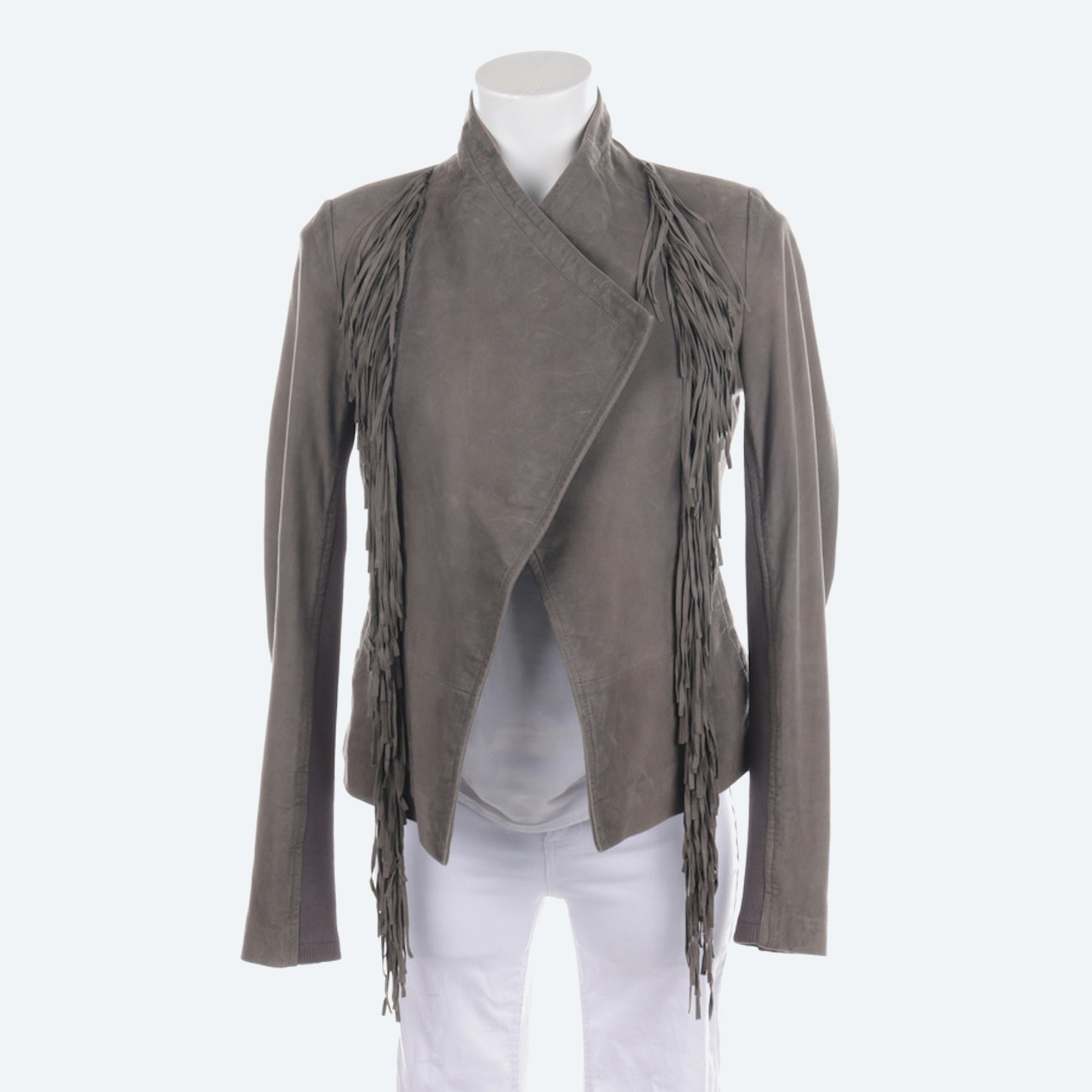 Image 1 of LeatherJacket 34 Gray green in color Gray | Vite EnVogue
