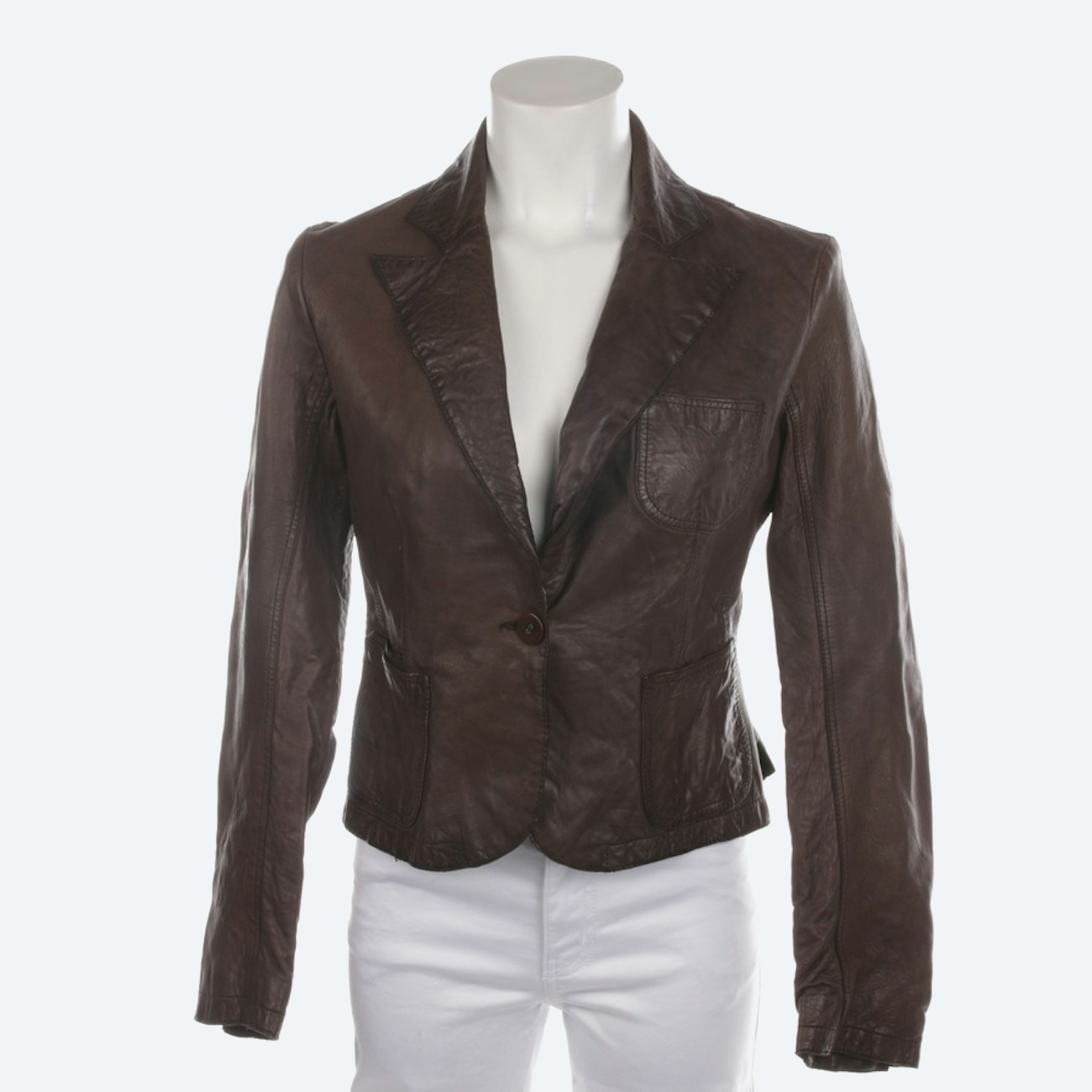 Image 1 of LeatherJacket S Dark brown in color Brown | Vite EnVogue