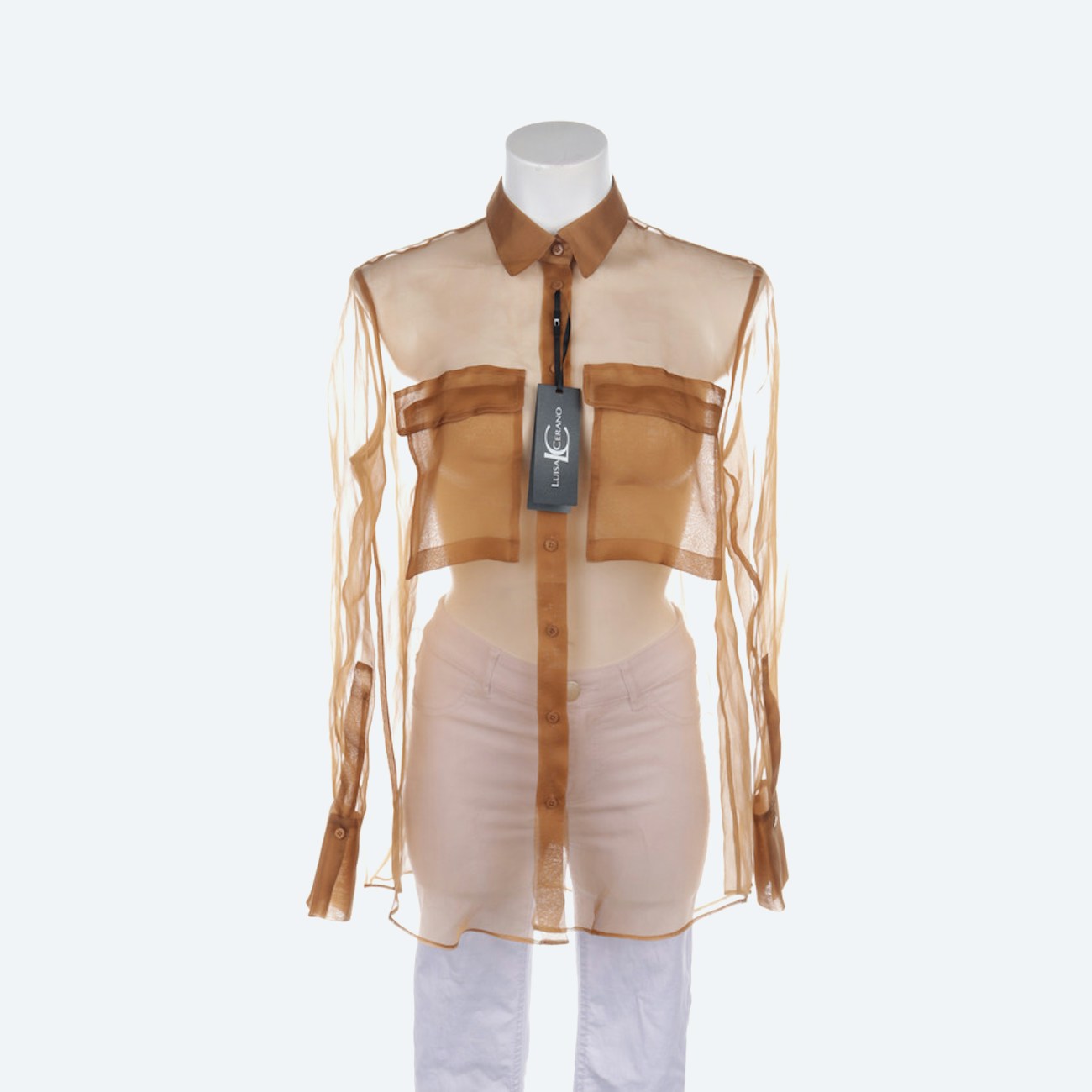Image 1 of Silk Shirt 38 Camel in color Brown | Vite EnVogue