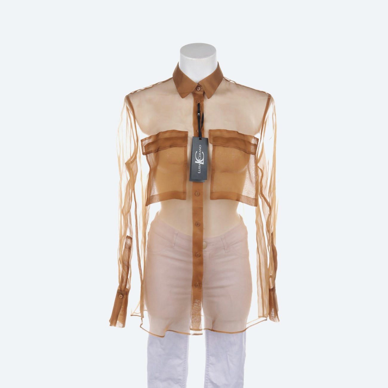 Image 1 of Silk Shirt 46 Camel in color Brown | Vite EnVogue