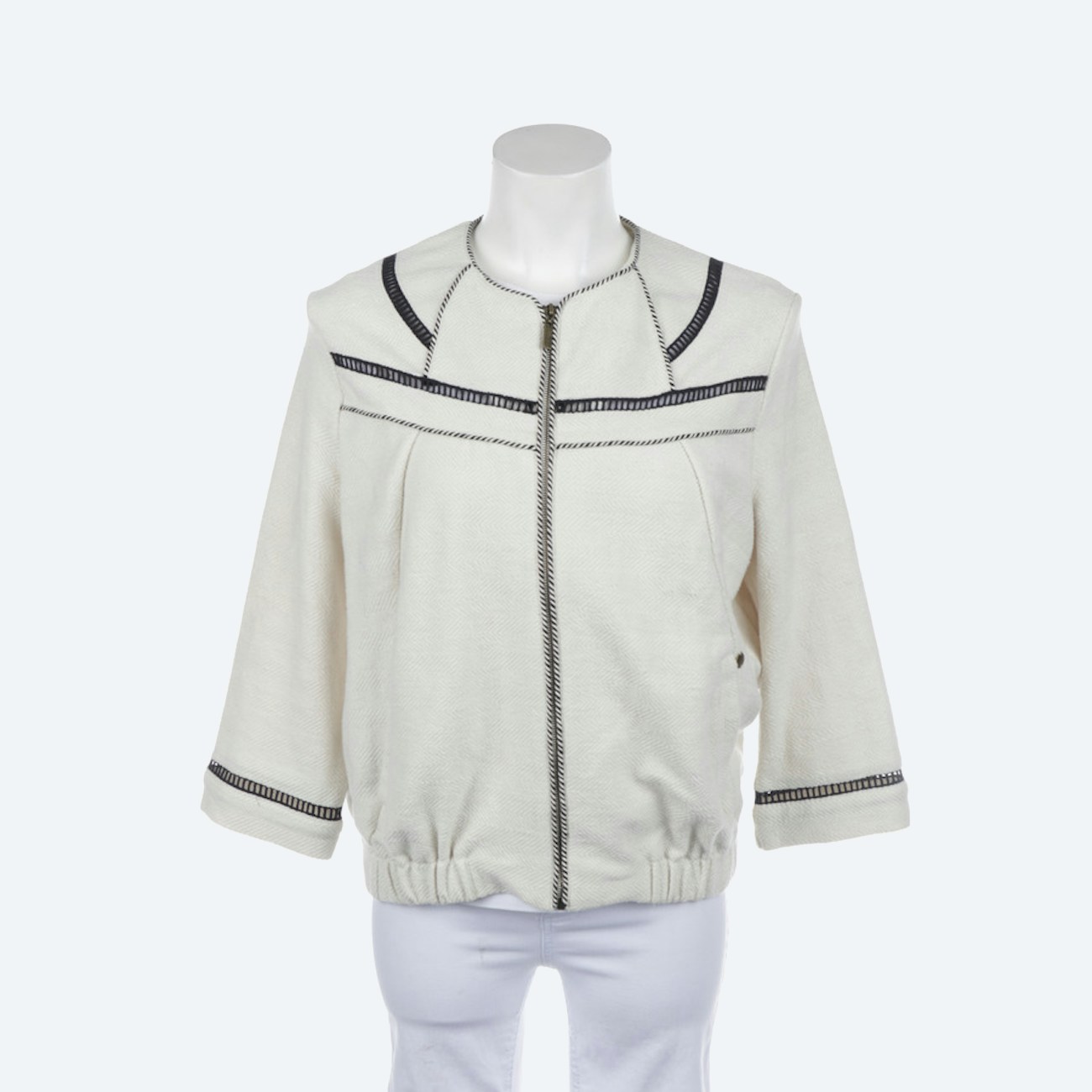 Image 1 of Sweat Jacket L Beige in color White | Vite EnVogue