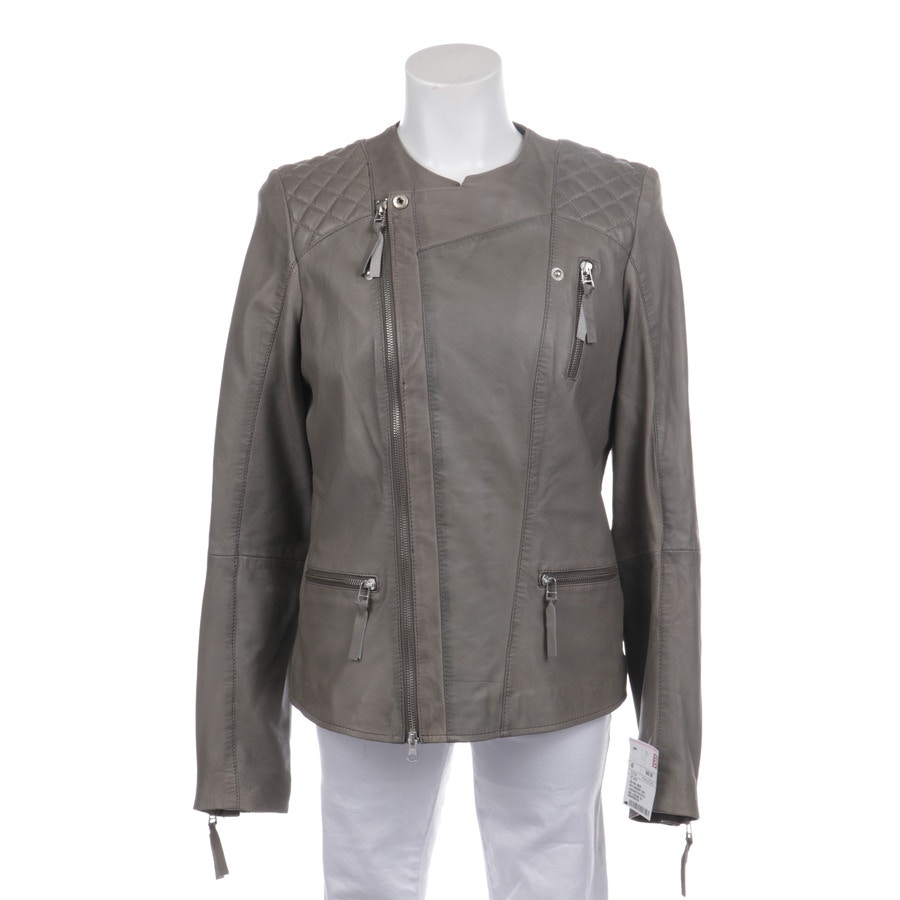 Image 1 of LeatherJacket 40 Gray green in color Gray | Vite EnVogue