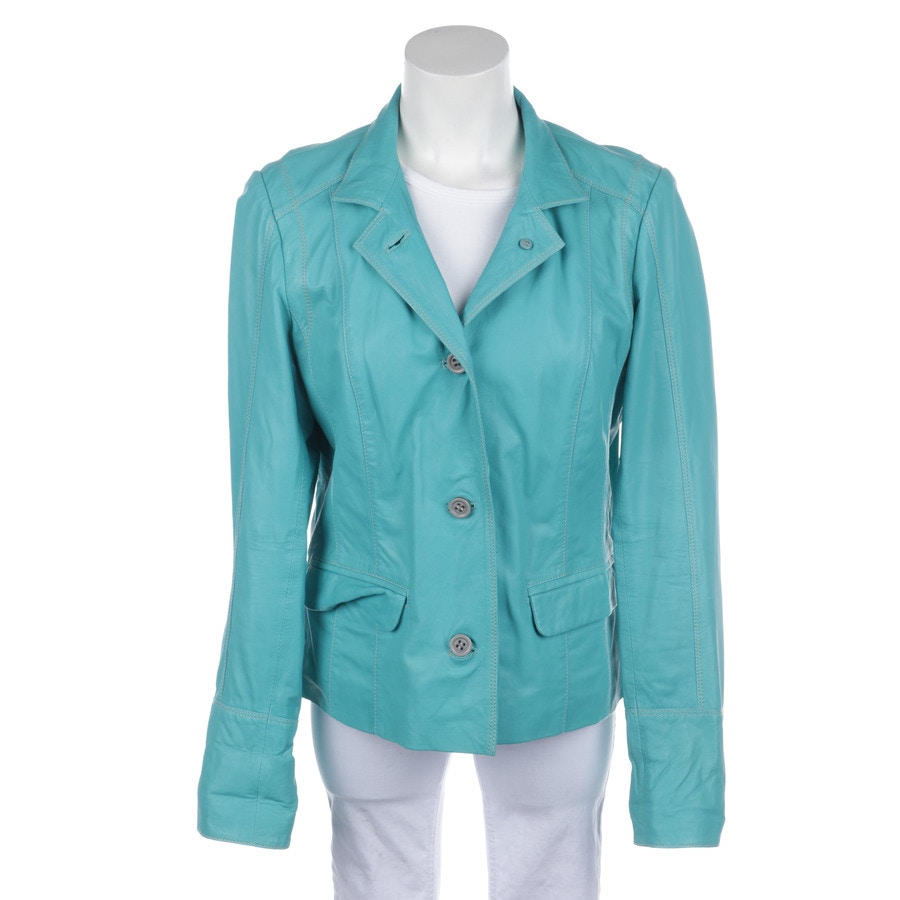 Image 1 of LeatherJacket 40 Turquoise in color Blue | Vite EnVogue