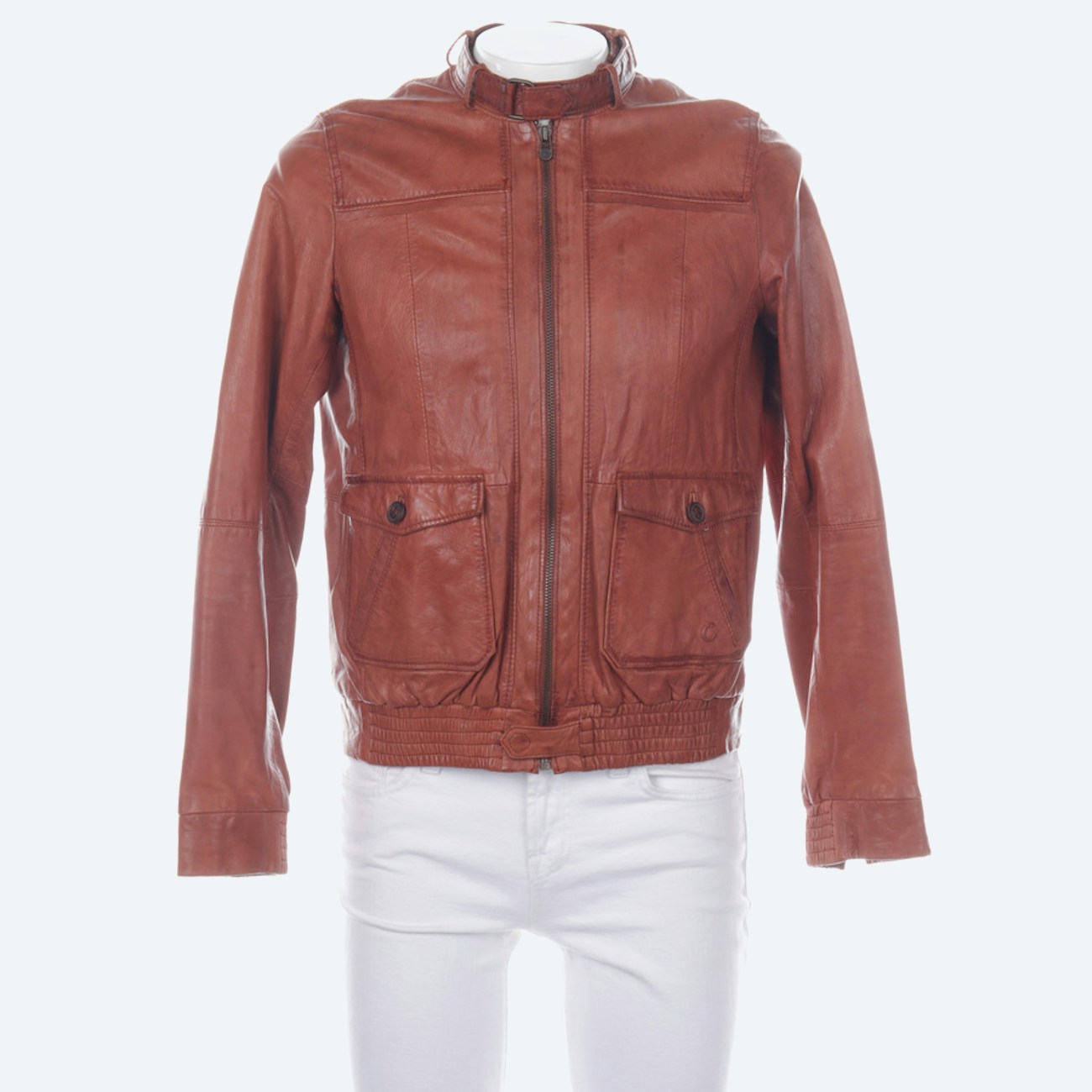 Image 1 of Leather Jacket L Chocolate in color Brown | Vite EnVogue