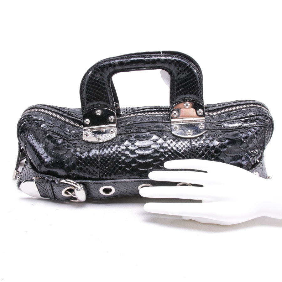 Image 4 of Romy Python Boston Bag Handbag Black in color Black | Vite EnVogue