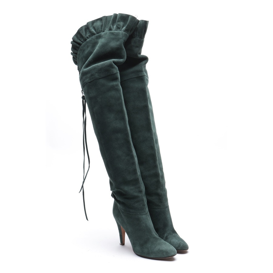 Image 2 of Overknee Boots EUR 39.5 Green in color Green | Vite EnVogue