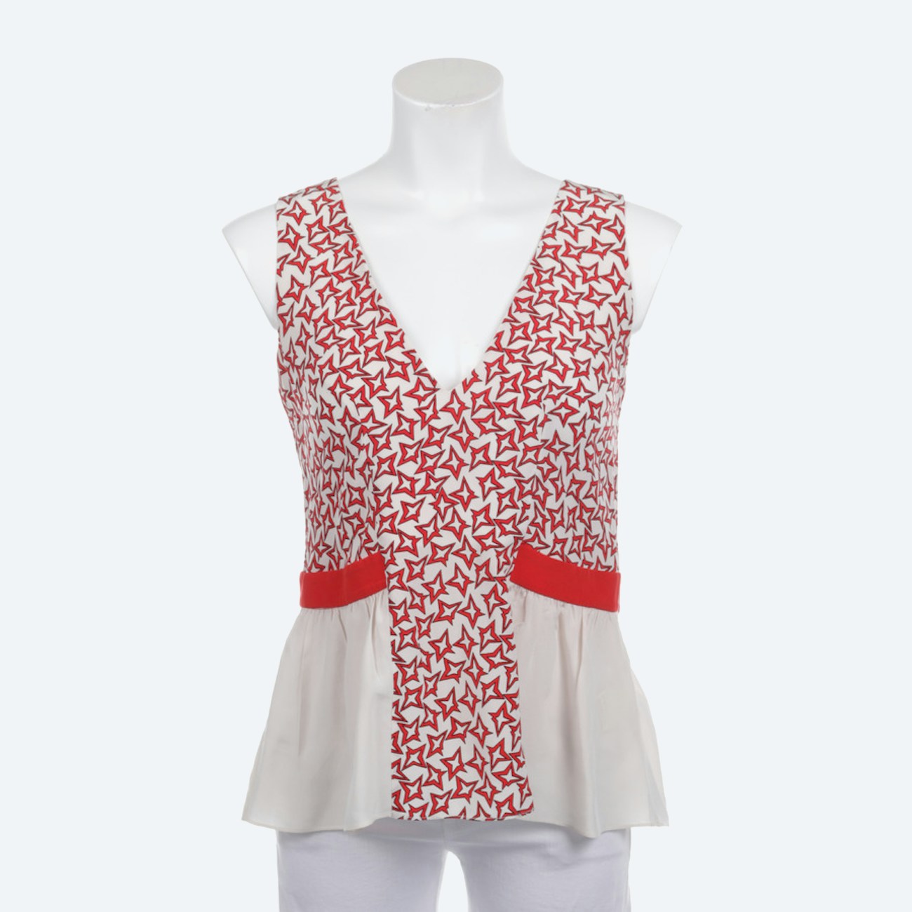 Image 1 of Silk Top 38 Red in color Red | Vite EnVogue