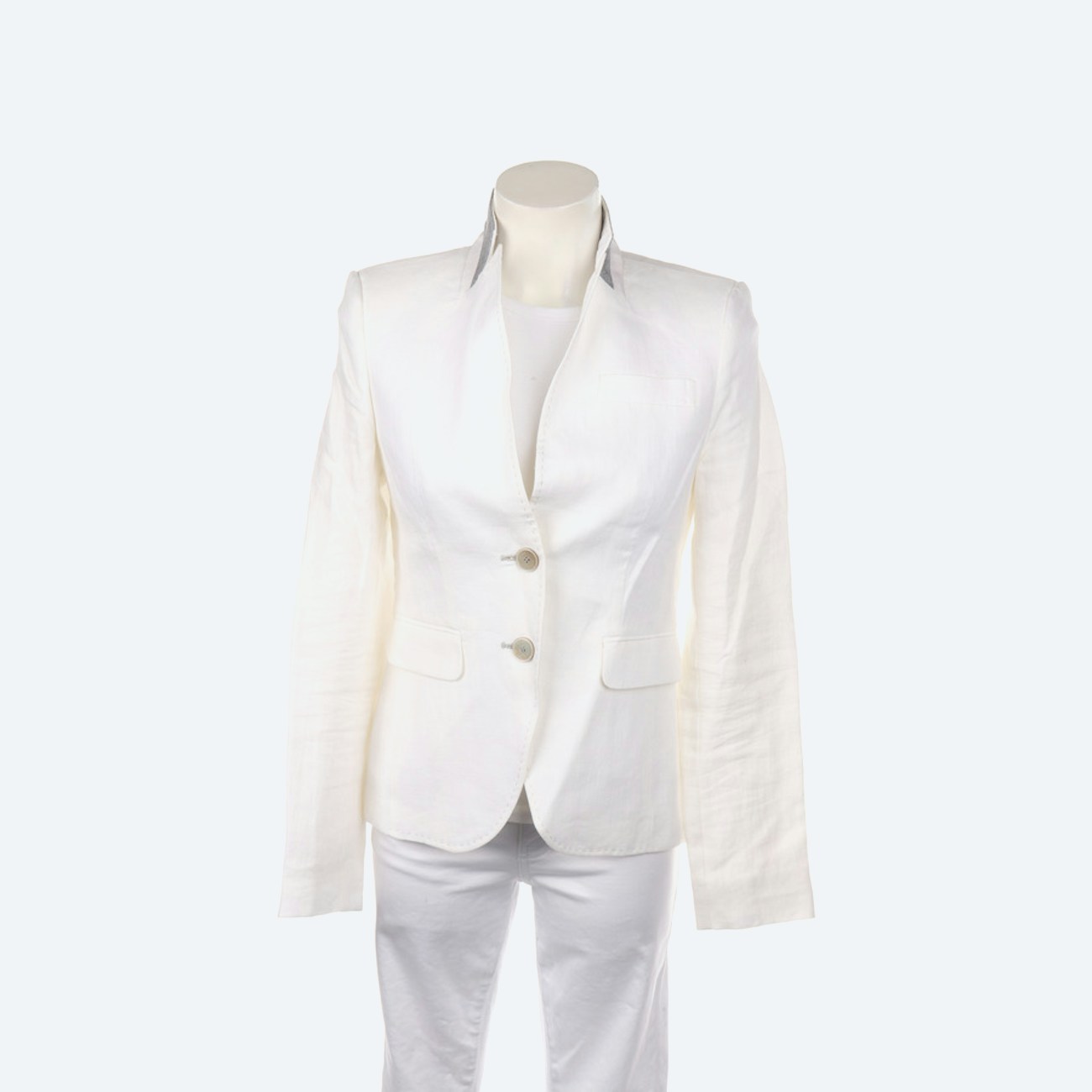 Image 1 of Linen Blazer 34 White in color White | Vite EnVogue