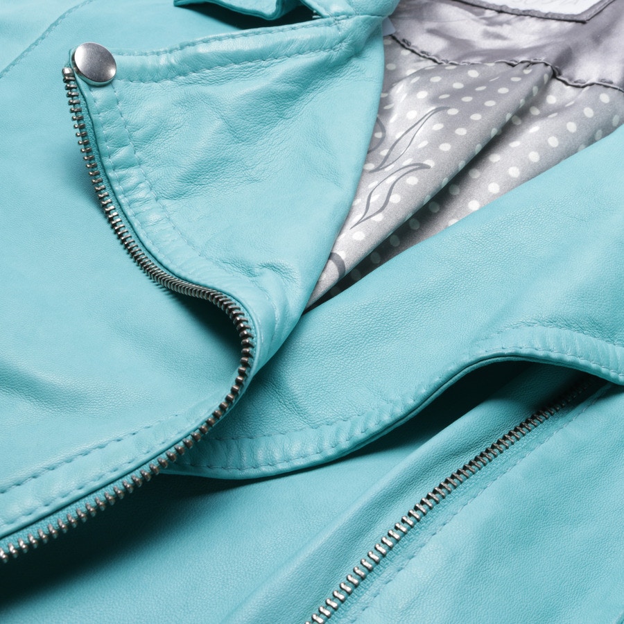Image 3 of LeatherJacket 42 Turquoise in color Blue | Vite EnVogue