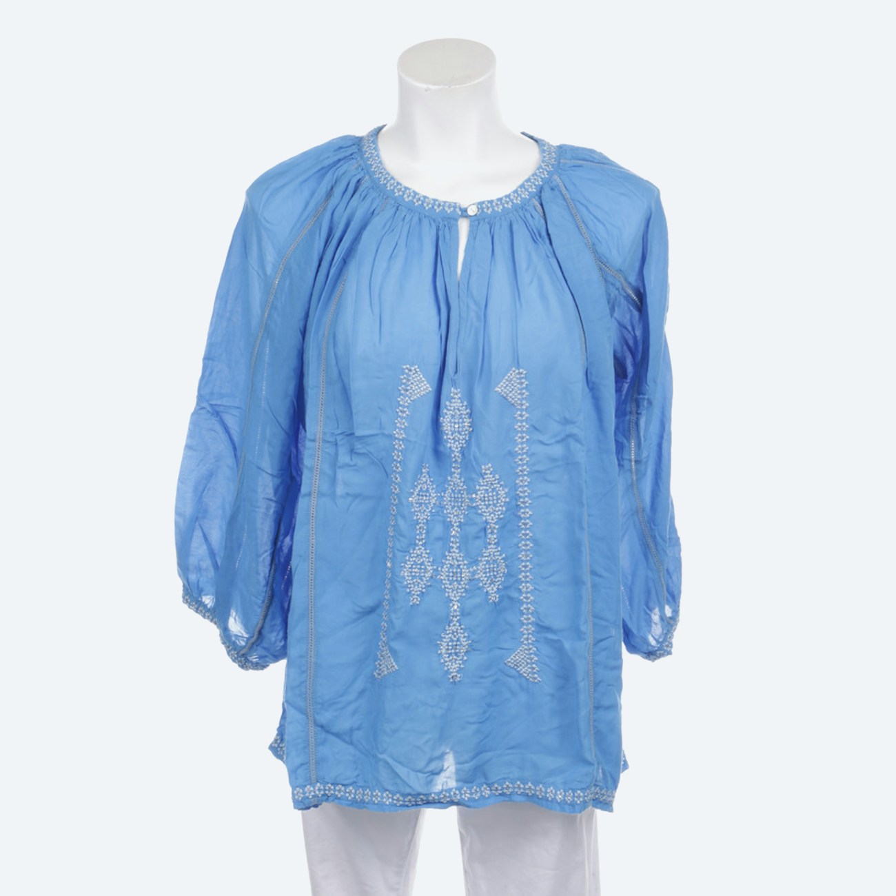 Image 1 of Shirt Blouse One Size Blue in color Blue | Vite EnVogue