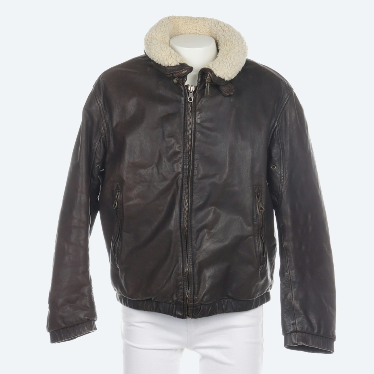 Image 1 of Leather Jacket 52 Brown in color Brown | Vite EnVogue