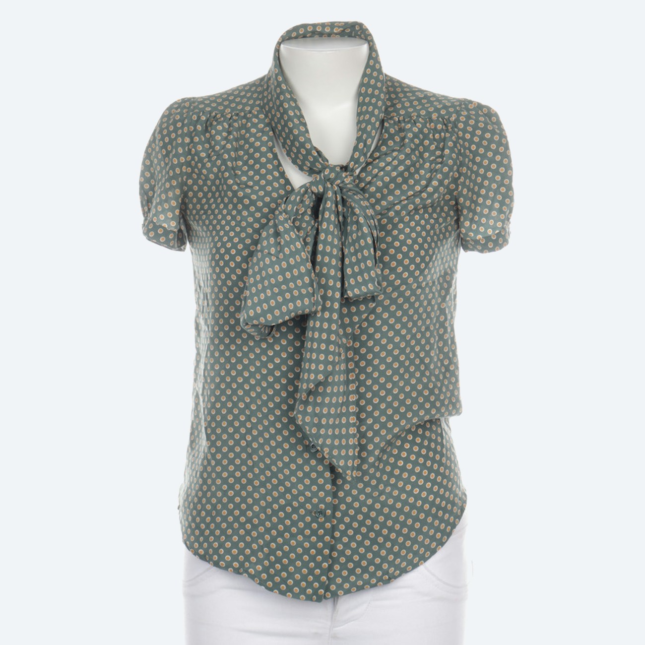 Image 1 of Silk Shirt S Green in color Green | Vite EnVogue