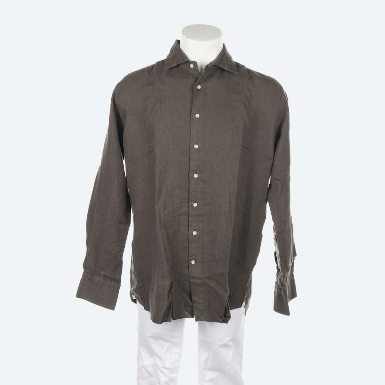 Image 1 of Linen Shirt XL Forestgreen in color Green | Vite EnVogue