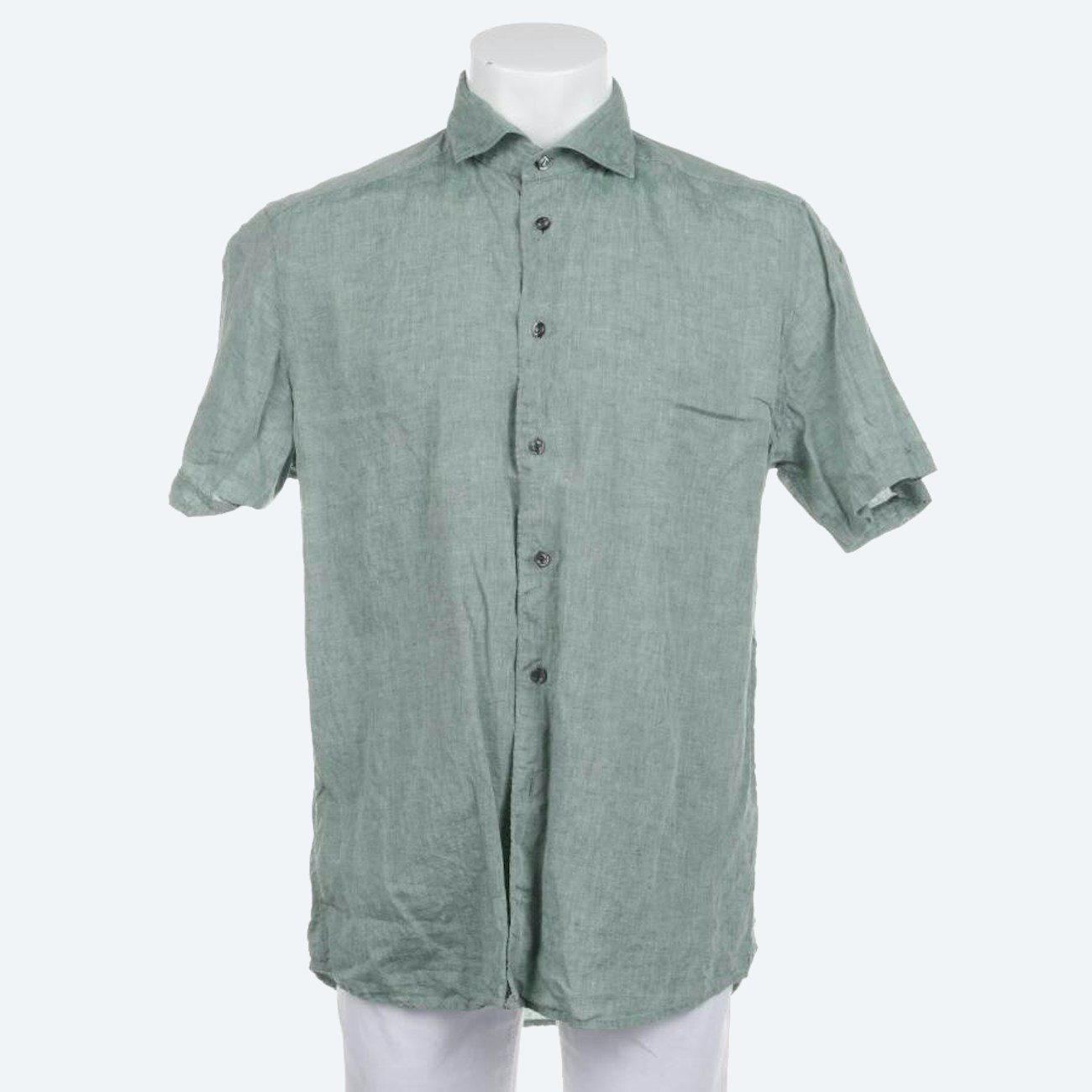 Image 1 of Linen Shirt L Green in color Green | Vite EnVogue