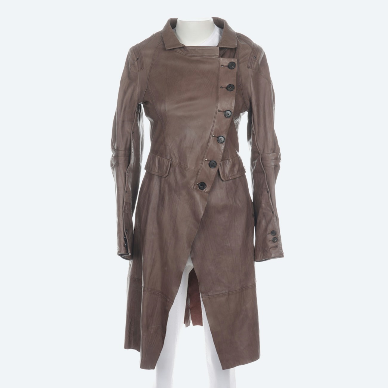 Image 1 of Leather Coat 38 Brown in color Brown | Vite EnVogue
