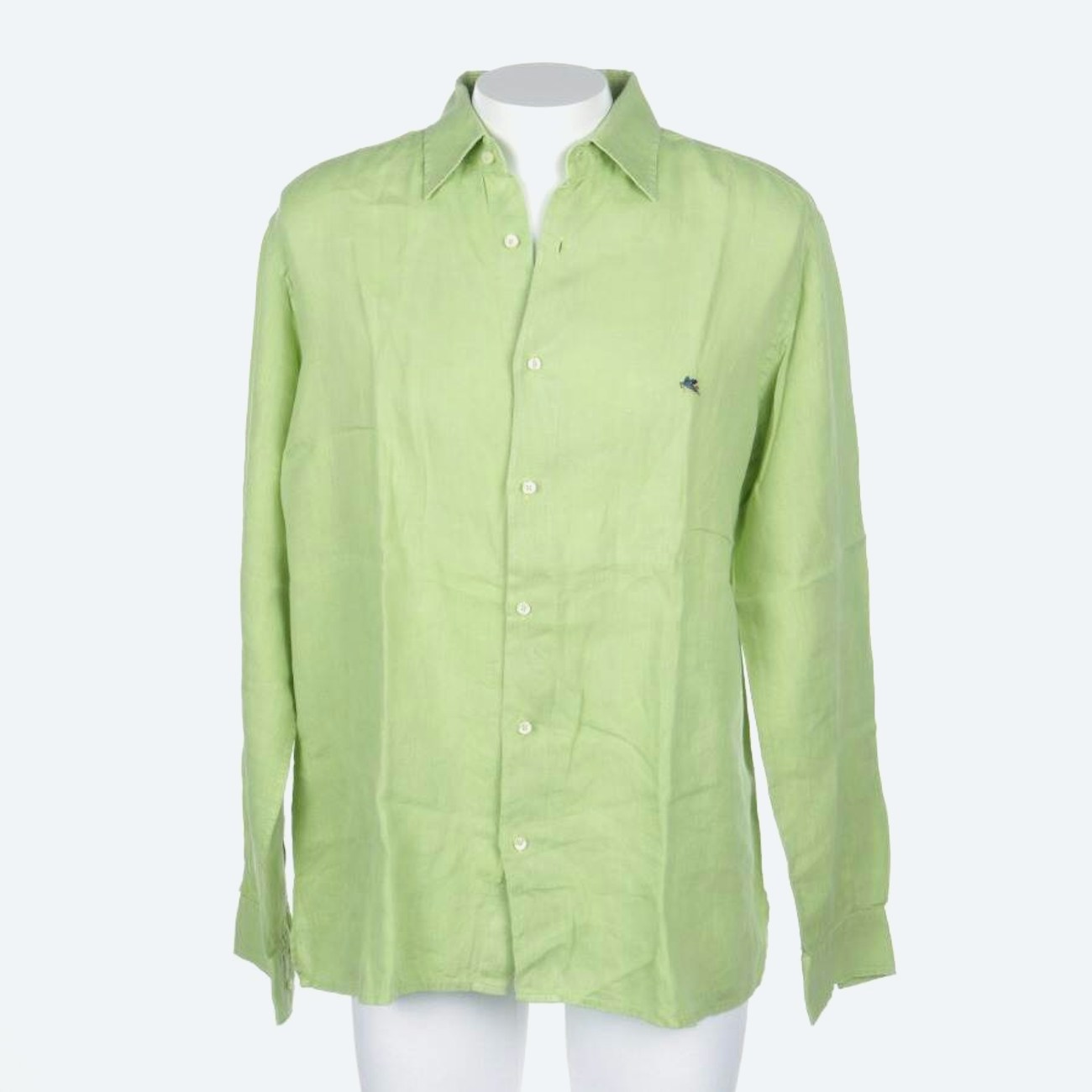 Image 1 of Linen Shirt XL Light Green in color Green | Vite EnVogue