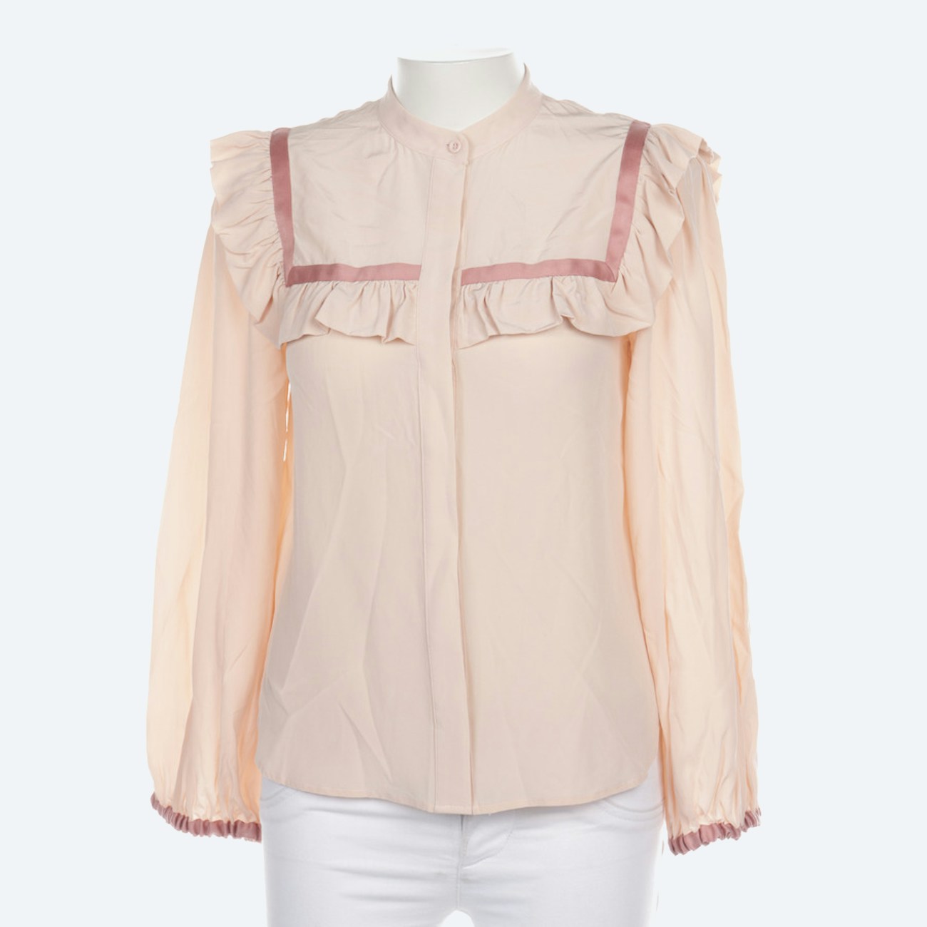 Image 1 of Silk Shirt 36 Peach in color Yellow | Vite EnVogue