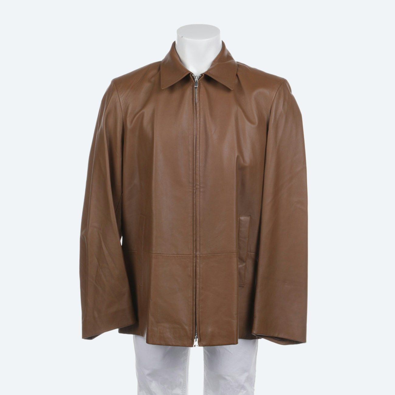 Image 1 of Leather Jacket L Brown in color Brown | Vite EnVogue