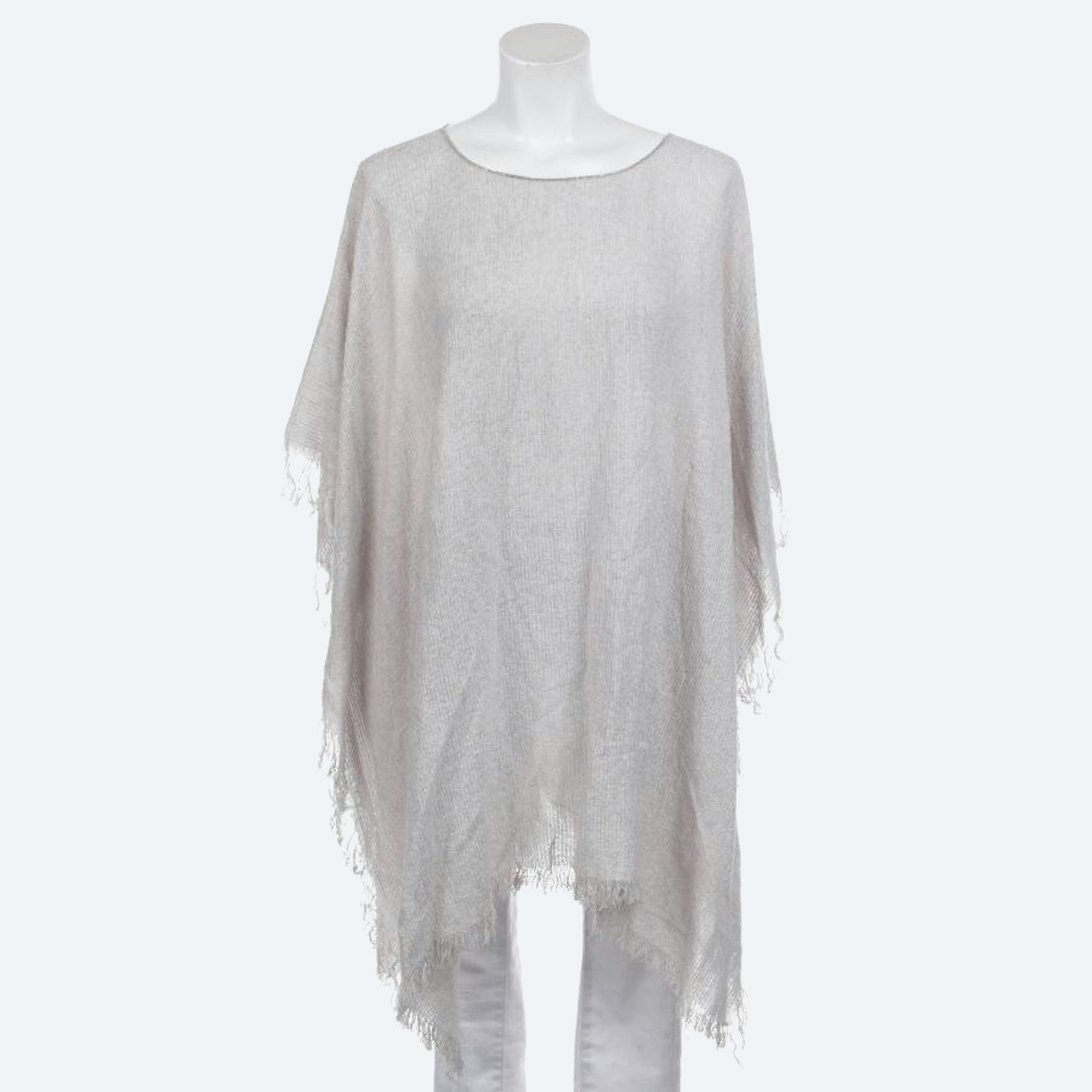 Image 1 of Poncho One Size Beige in color White | Vite EnVogue
