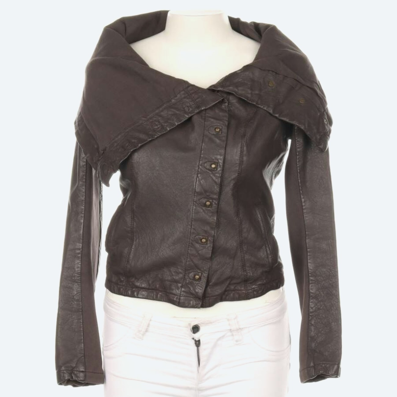 Image 1 of LeatherJacket L Dark brown in color Brown | Vite EnVogue