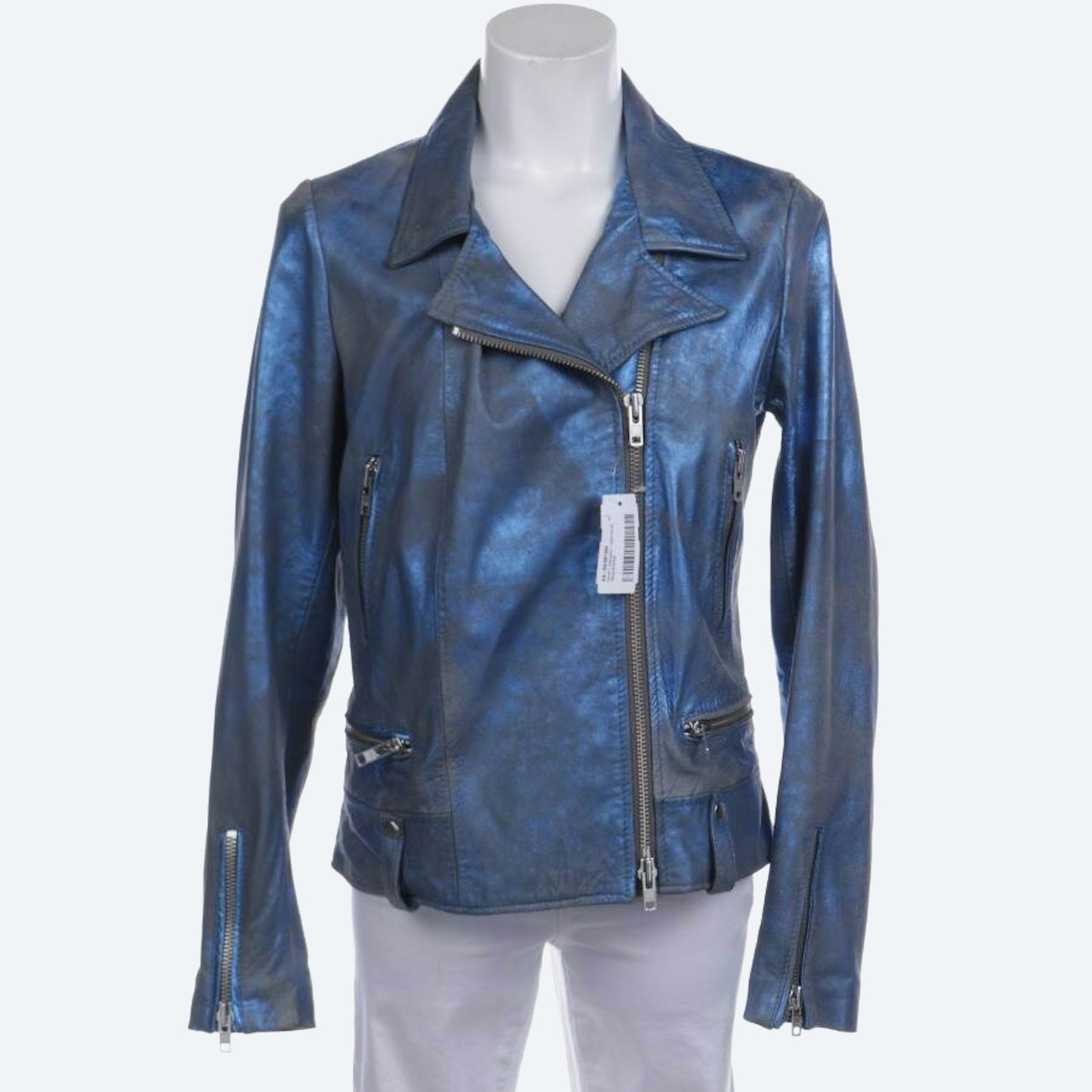 Image 1 of LeatherJacket 42 Blue in color Blue | Vite EnVogue