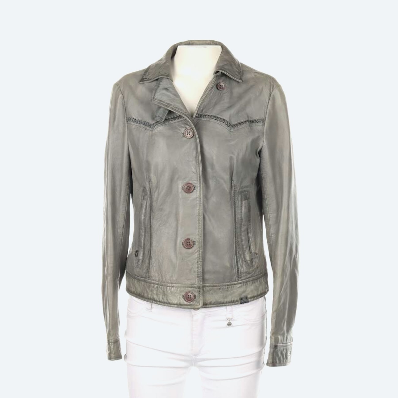 Image 1 of LeatherJacket S Gray in color Gray | Vite EnVogue