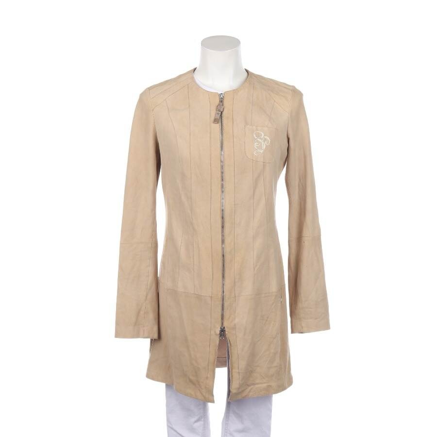 Image 1 of Leather Coat 36 Beige in color White | Vite EnVogue