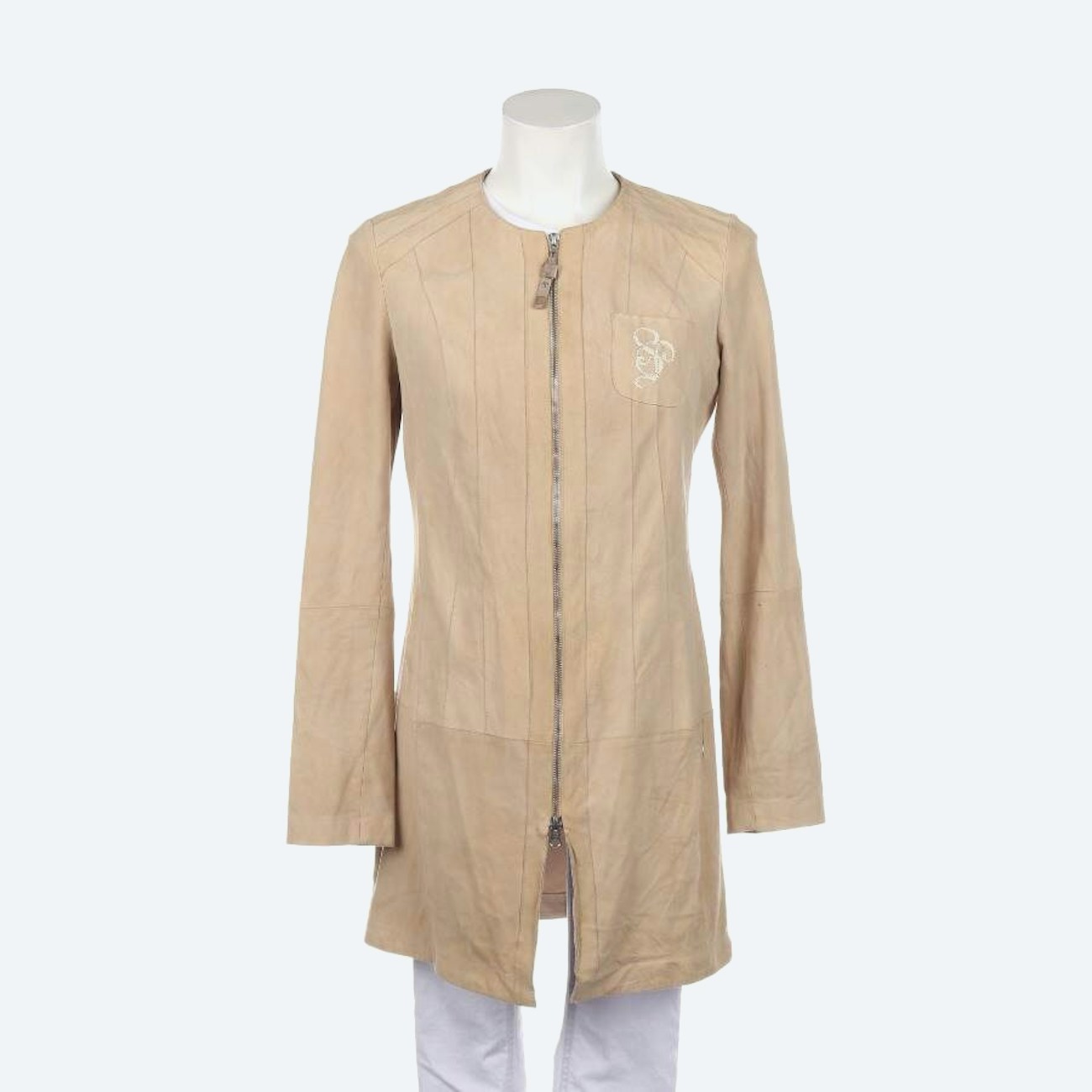 Image 1 of Leather Coat 36 Beige in color White | Vite EnVogue