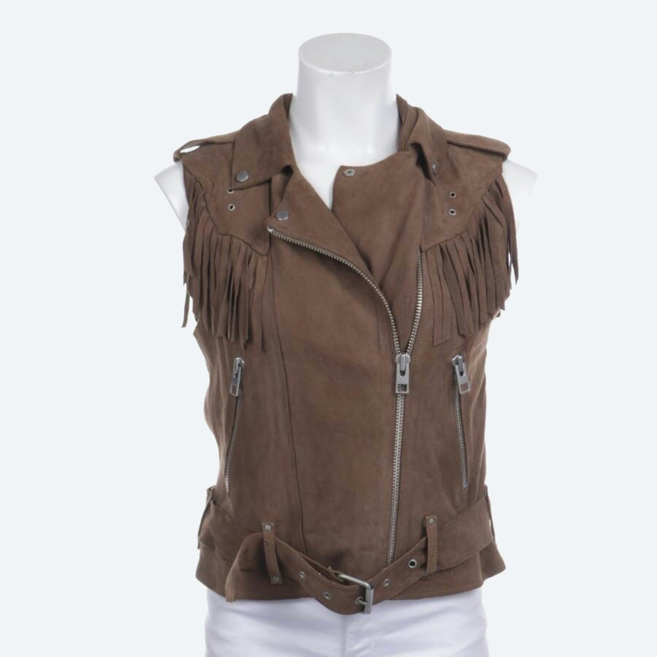 Image 1 of Leather Vest 36 Brown in color Brown | Vite EnVogue