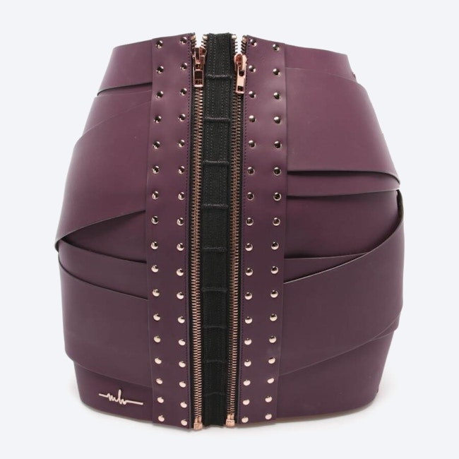 Image 2 of Leather Skirt XS Darkviolet in color Purple | Vite EnVogue