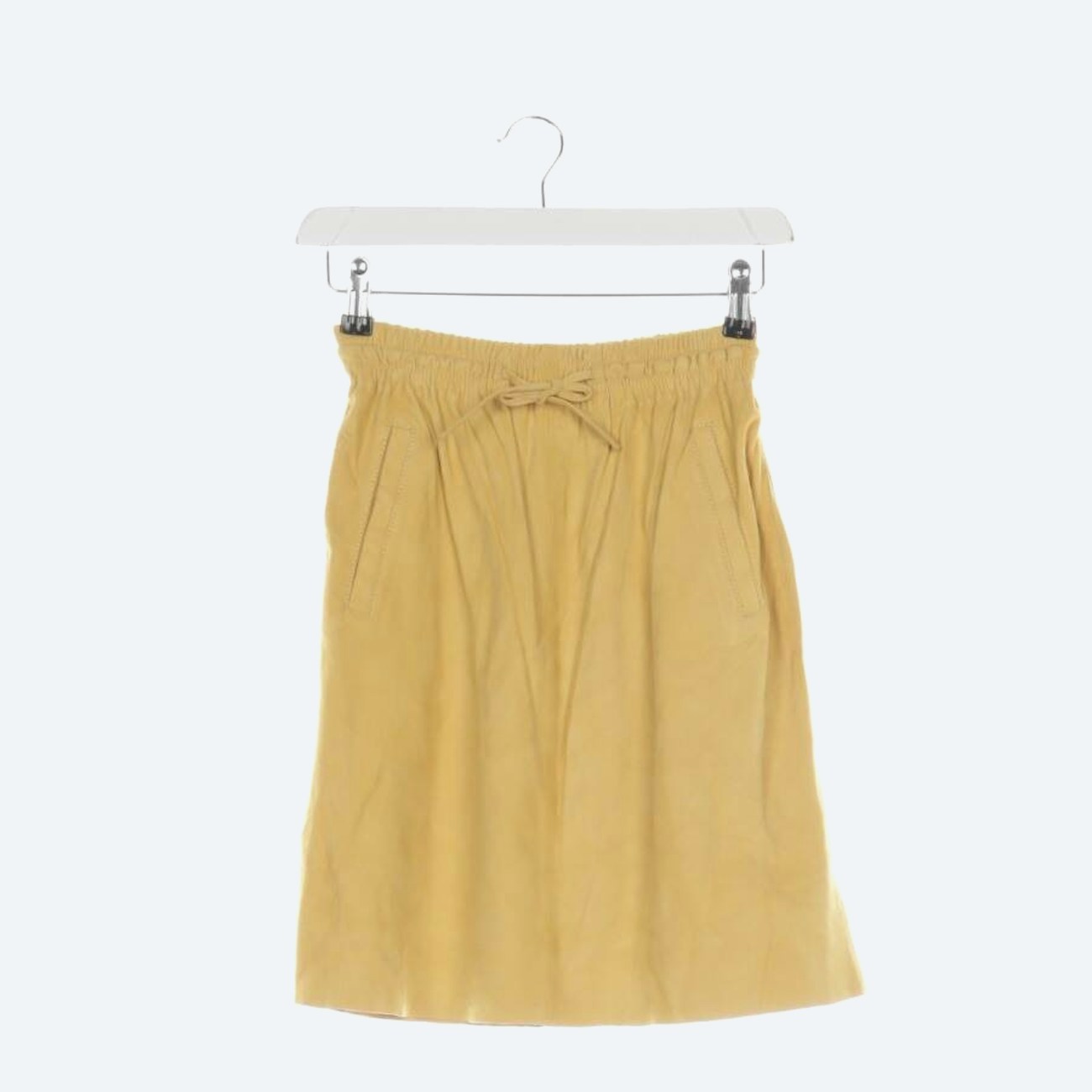Image 1 of Leather Skirt XS Yellow in color Yellow | Vite EnVogue