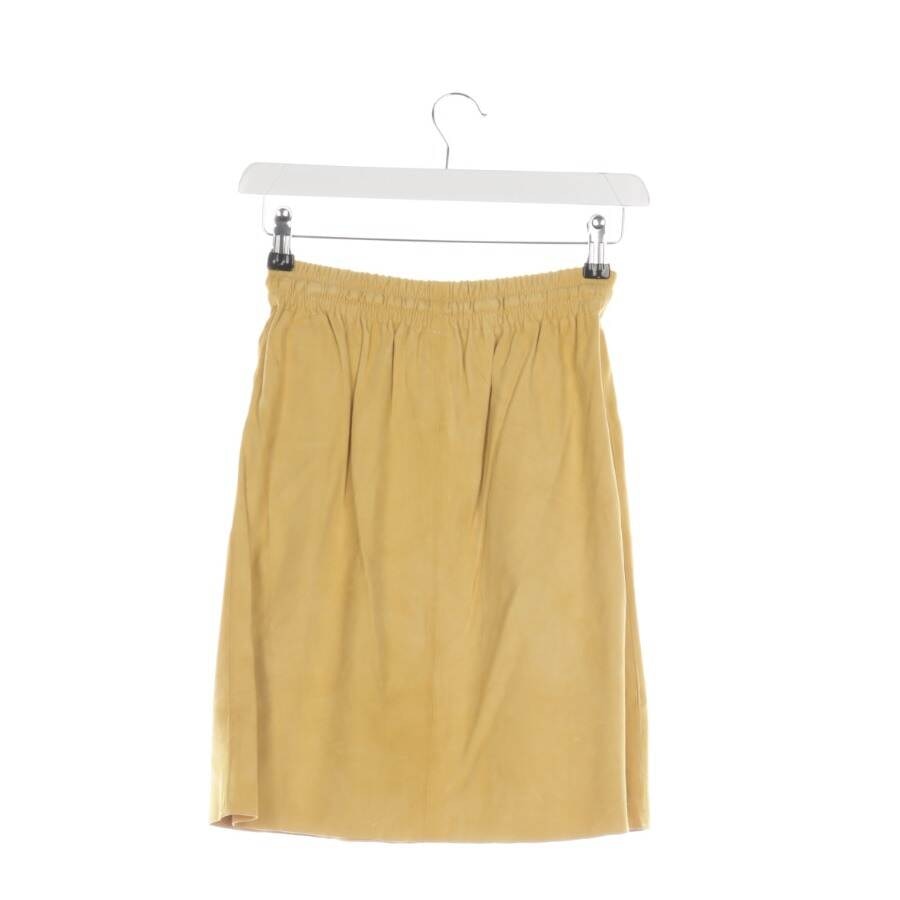 Image 2 of Leather Skirt XS Yellow in color Yellow | Vite EnVogue