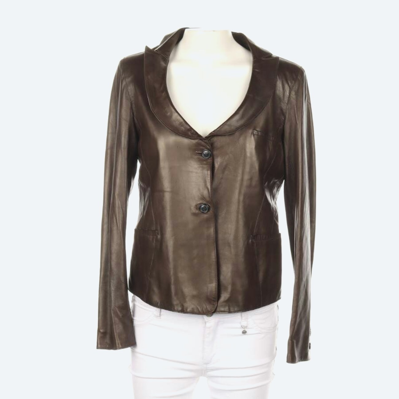 Image 1 of LeatherJacket 36 Dark brown in color Brown | Vite EnVogue