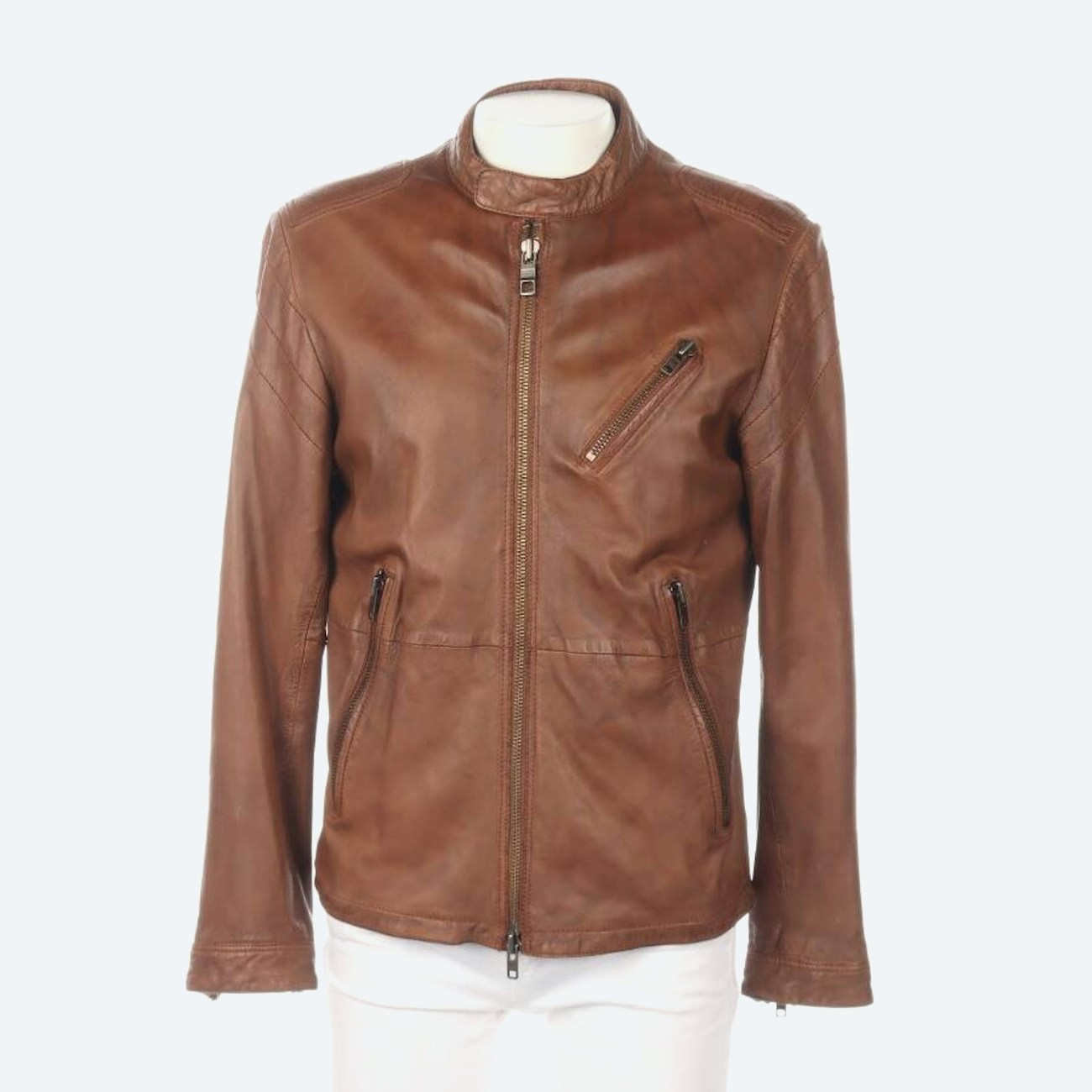 Image 1 of Leather Jacket L Brown in color Brown | Vite EnVogue