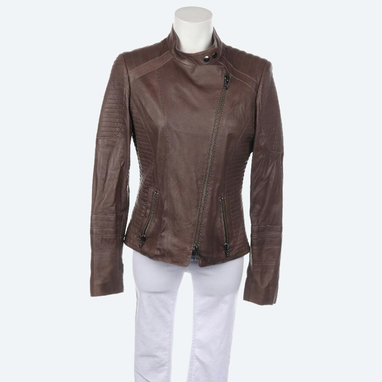 Image 1 of LeatherJacket 40 Dark brown in color Brown | Vite EnVogue